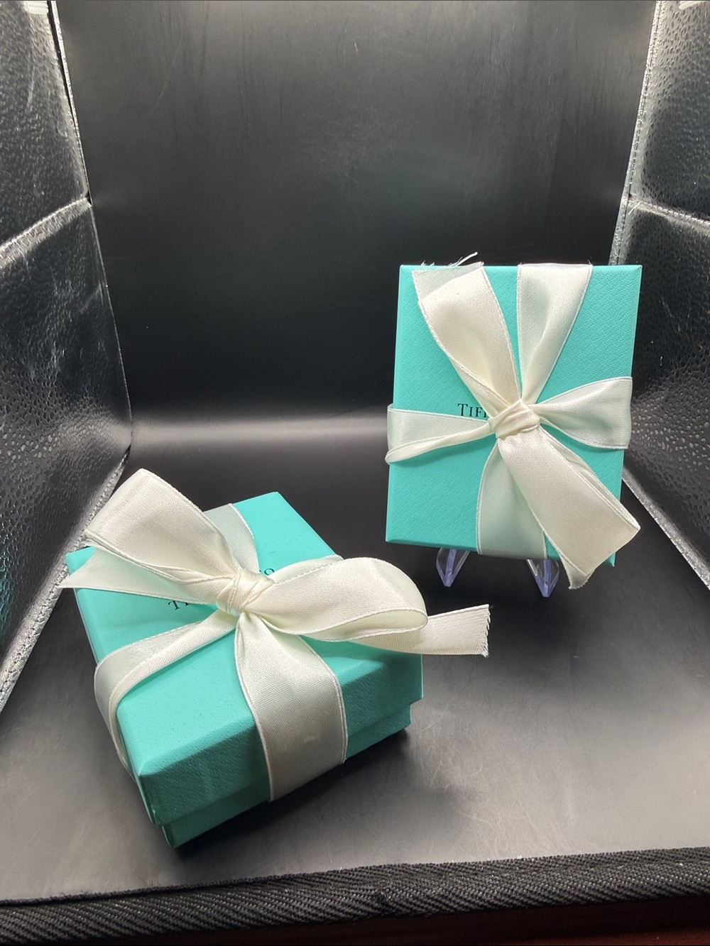 Tiffany & Co. Blue Gift Boxes Ribbons With Bag and Receipt Holder